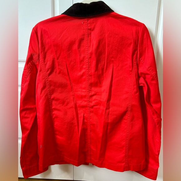 JCrew NWT Red Nautical Lightweight Jacket w/ Corduroy collar & cuffs Women S - Picture 7 of 10